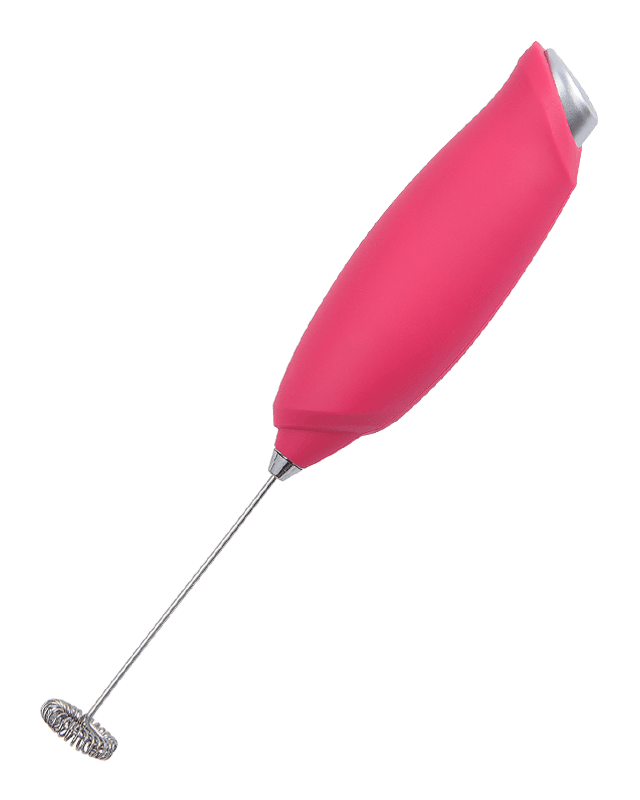 Handheld milk frother with customizable colors and logos